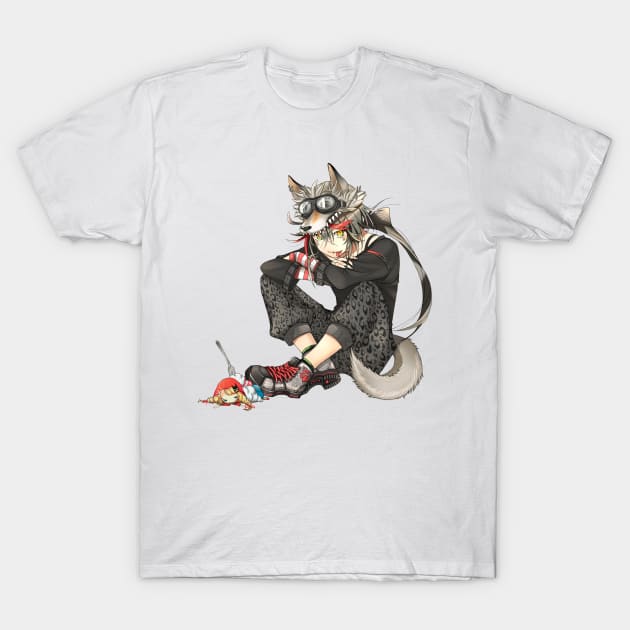 Little Red Riding Hood and the Wolf - Anime T-Shirt by JMPrint